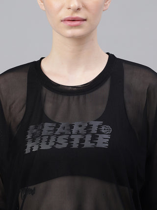 MKH Black AirFlex Training Mesh T-Shirt for Women