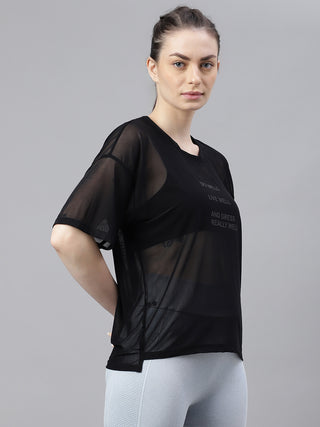 MKH CoreMotion Black Active T-Shirt for Women