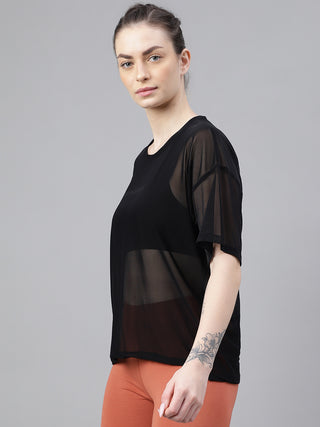 MKH Black VitalMesh Boxy Power Tee – Lightweight Series