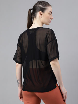 MKH Black VitalMesh Boxy Power Tee – Lightweight Series