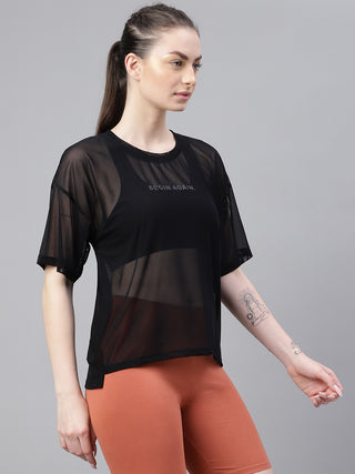 MKH Black VitalMesh Boxy Power Tee – Lightweight Series