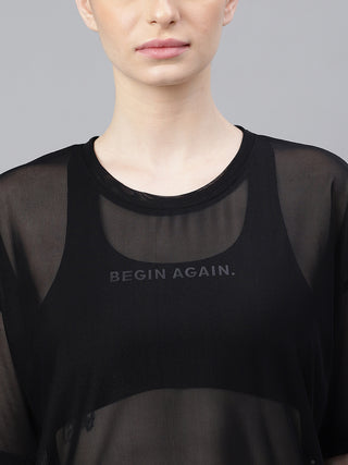 MKH Black VitalMesh Boxy Power Tee – Lightweight Series