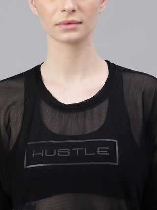 MKH Black AeroMove Mesh T-Shirt for Women