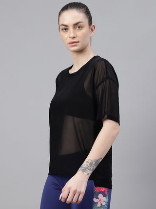 MKH BreatheActive Black Mesh T-Shirt for Women