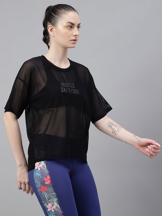 MKH BreatheActive Black Mesh T-Shirt for Women