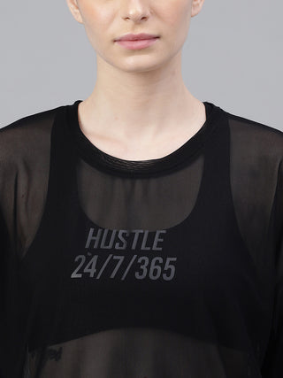 MKH BreatheActive Black Mesh T-Shirt for Women
