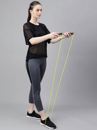 MKH FlexMotion Black Mesh T-Shirt for Women