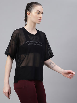 MKH Black VitalAir Mesh T-Shirt for Women