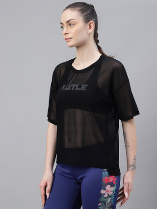 MKH PeakAir Black Training Mesh T-Shirt for Women