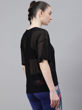 MKH PeakAir Black Training Mesh T-Shirt for Women