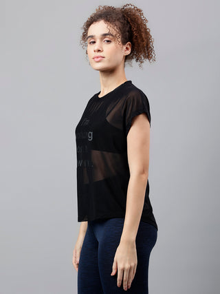 MKH Womens Sheer Mesh T Shirt With Short Sleeves
