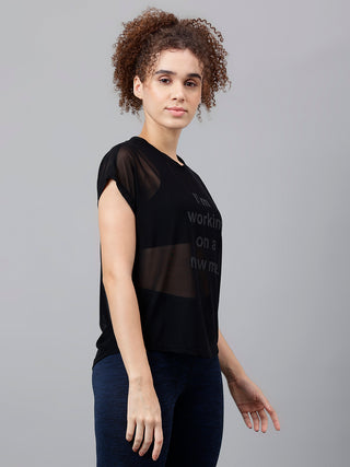 MKH Womens Sheer Mesh T Shirt With Short Sleeves
