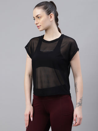 MKH Breathable Mesh T Shirt Womens Easy Layering Fit