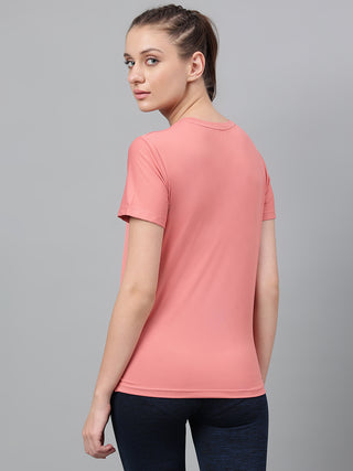 MKH Women Pink Breathable Activity Wear Top for Gym Routine