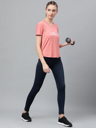 MKH Women Pink Breathable Activity Wear Top for Gym Routine