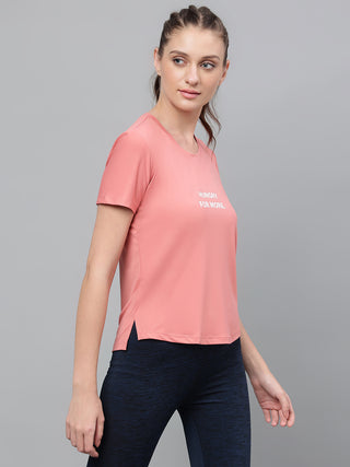 MKH Women Pink Breathable Activity Wear Top for Gym Routine