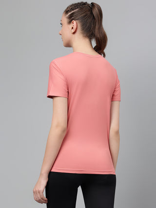 MKH Women Pink Soft Fabric Workout Top for Daily Fitness