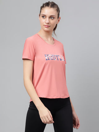 MKH Women Pink Soft Fabric Workout Top for Daily Fitness