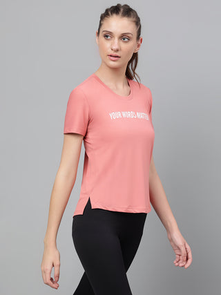 MKH Women Pink Flexible Fitness Activity Top for Training