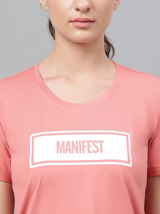 MKH Women Pink Lightweight Gym Wear Top for Outdoor Activity