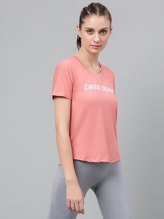 MKH Women Pink Comfortable Running Top for Gym Activity