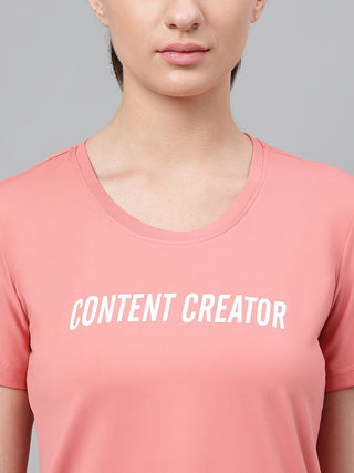 MKH Women Pink Comfortable Running Top for Gym Activity