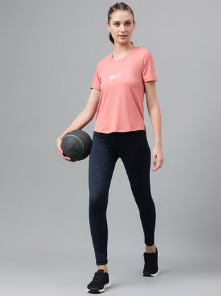 MKH Women Pink Stretchable Fitness Training Top for Outdoor Use
