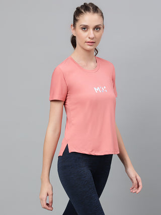 MKH Women Pink Stretchable Fitness Training Top for Outdoor Use