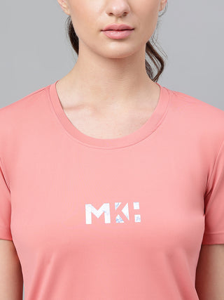 MKH Women Pink Stretchable Fitness Training Top for Outdoor Use
