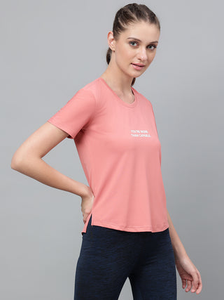 MKH Women Pink Soft Comfort Training Top for Outdoor Fitness