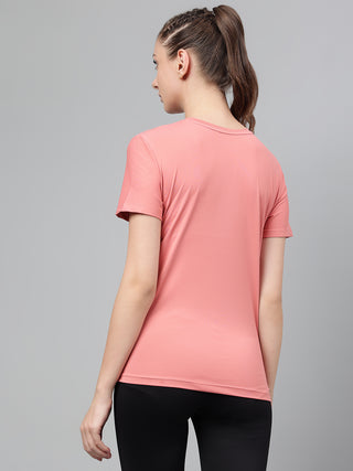 MKH Women Pink Flexible Running Wear Top for Gym Activity