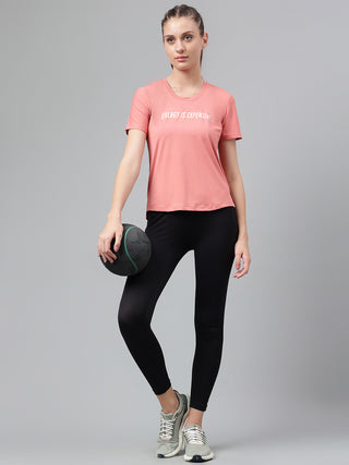 MKH Women Pink Flexible Running Wear Top for Gym Activity
