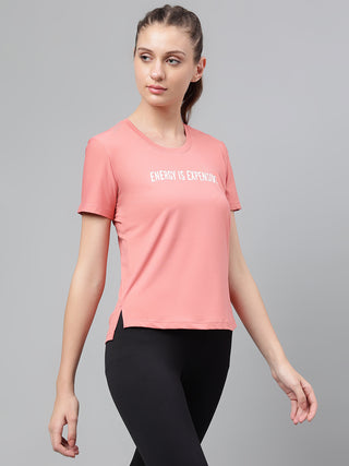 MKH Women Pink Flexible Running Wear Top for Gym Activity