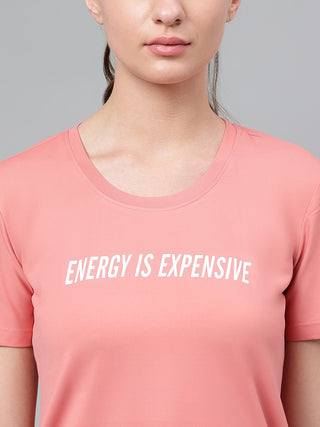 MKH Women Pink Flexible Running Wear Top for Gym Activity