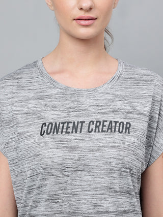 CONTENT CREATOR WOMEN BLACK DRI-FIT RELAXED FIT T-SHIRT