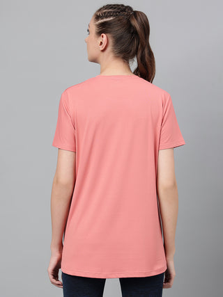 MKH Women Pink Stretch Fit Activity T-Shirt for Fitness and Running