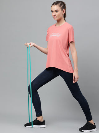 MKH Women Pink Stretch Fit Activity T-Shirt for Fitness and Running