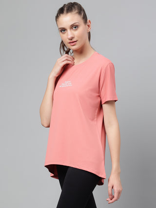 DREAM WOMEN PINK DRI-FIT RELAXED FIT T-SHIRT