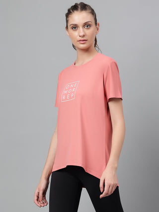 MKH Women Pink Lightweight Breathable T-Shirt for Training Activity