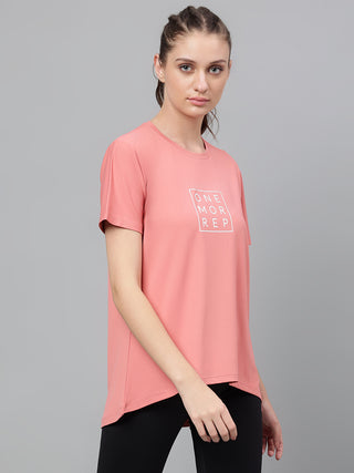 MKH Women Pink Lightweight Breathable T-Shirt for Training Activity