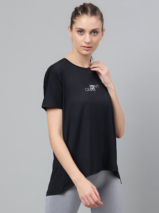 DON'T QUIT WOMEN BLACK DRI-FIT RELAXED FIT T-SHIRT