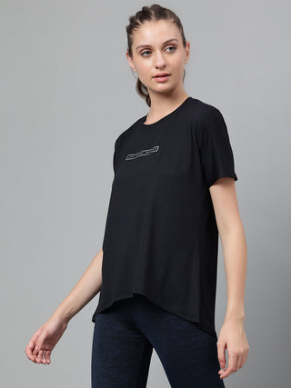 LIFT DROP REPEAT WOMEN BLACK DRI-FIT RELAXED FIT T-SHIRT