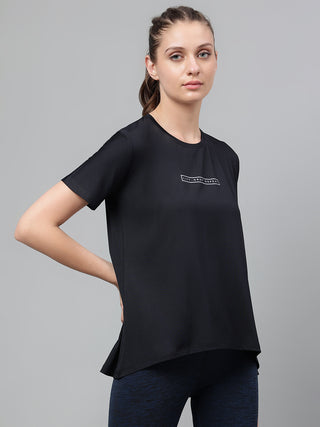 LIFT DROP REPEAT WOMEN BLACK DRI-FIT RELAXED FIT T-SHIRT