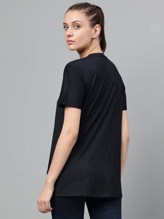 MKH Women Black Breathable Activity Wear Top for Gym Sessions