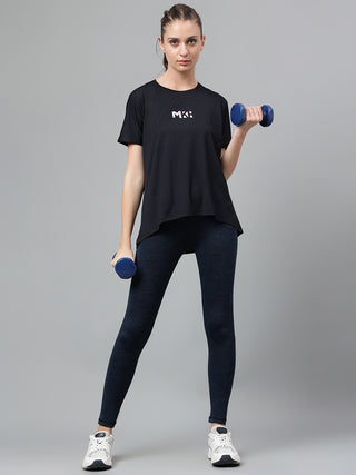 MKH Women Black Breathable Activity Wear Top for Gym Sessions