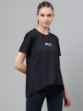 MKH Women Black Breathable Activity Wear Top for Gym Sessions