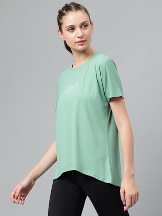 MKH Women Sea Green Comfortable Workout Wear T-Shirt for Outdoor Activity