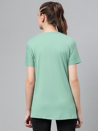 MKH Women Sea Green Comfortable Workout Wear T-Shirt for Outdoor Activity