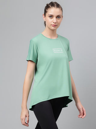 MKH Women Sea Green Comfortable Workout Wear T-Shirt for Outdoor Activity