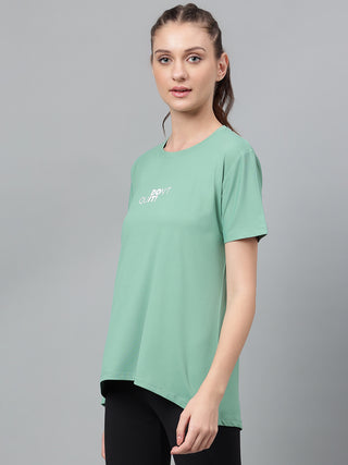 DONT QUIT WOMEN GREEN DRI-FIT RELAXED FIT T-SHIRT